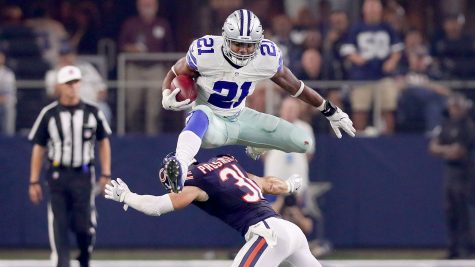 Ezekiel Elliott leads the NFL in rushing, and if the Cowboys are going to beat the Eagles, he along with Dak Prescott, will need to be at their best. Photo Courtesy of the Sporting News.