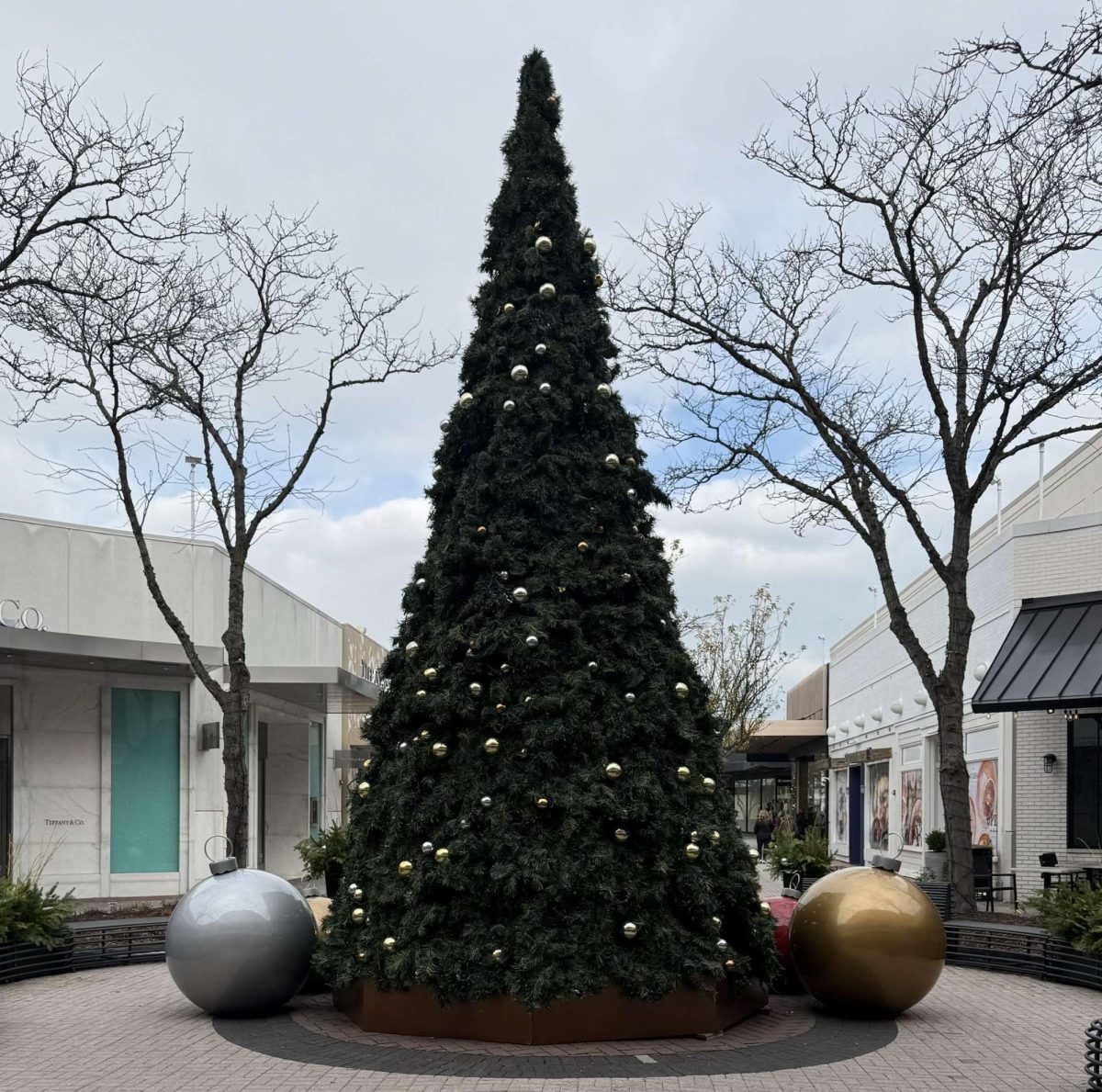 The Old Orchard Christmas Tree is decorated for the holidays.