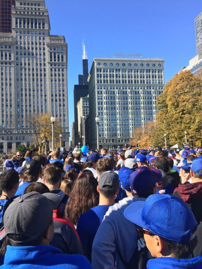 Fans trying to get to the train stations and other respective places around Chicago after the Parade