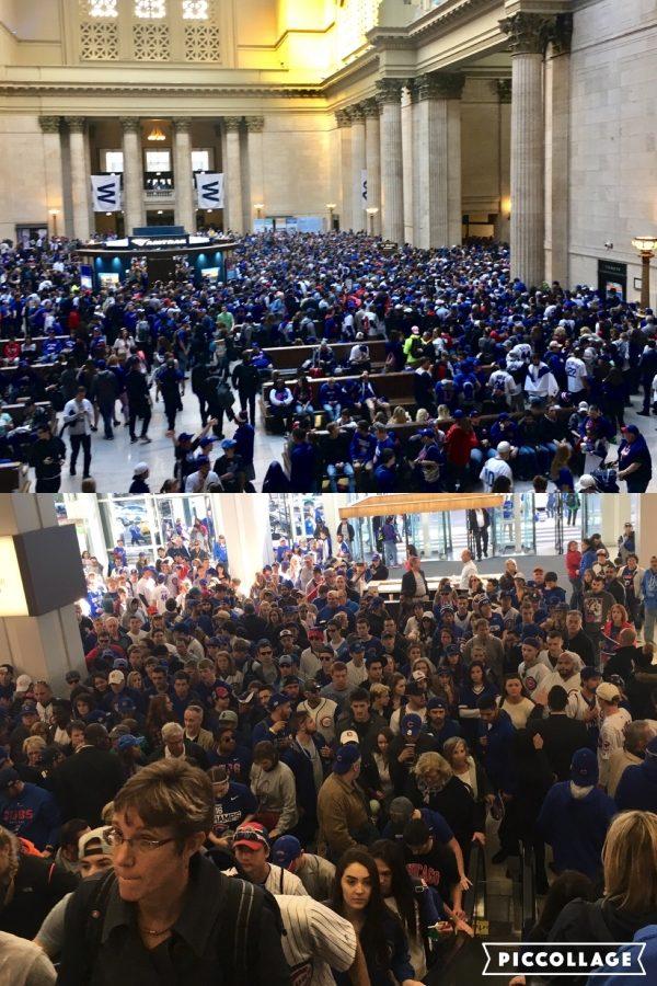 Union train station (above) and Ogilvie train station (below) people waited up to 3 hours because of the amount of people trying to get home