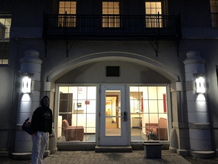 David Sun heads into the Warner dorm for a night of studying and relaxing.
