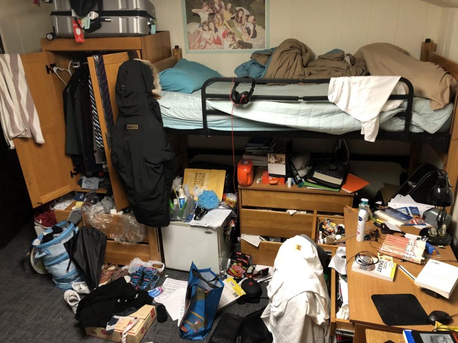 Amidst the busy academic atmosphere of LFA, dorm rooms tend to get messy as there is little time for cleaning
