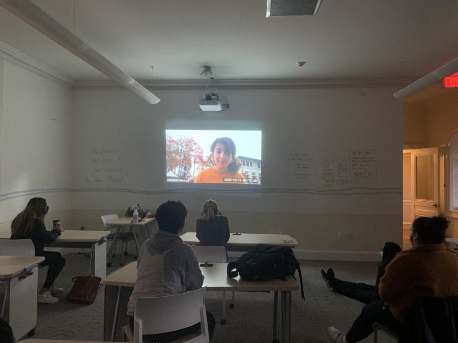 Students watch a virtual Morning Meeting in advisory