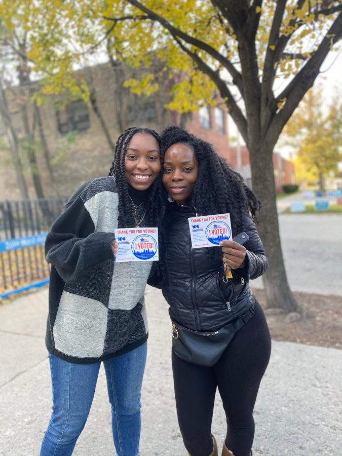 Ramya Herman ‘21 (joined by her mom) is one of many first time voters in our generation this election!