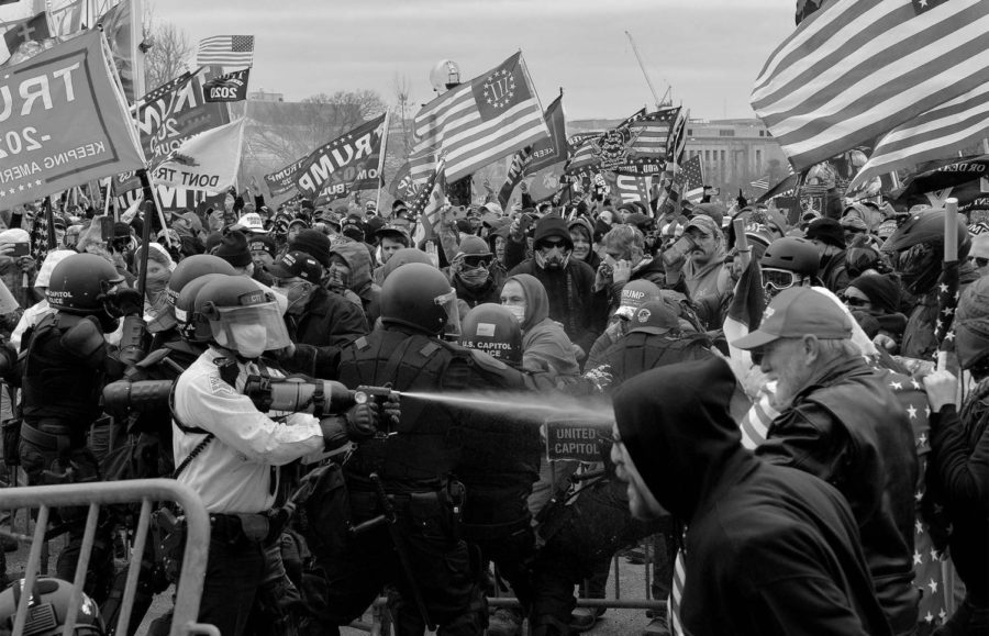 Protesters storming the U.S. Capitol building on January 6th, 2021.