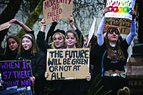 Protests about the current issue on climate change. 