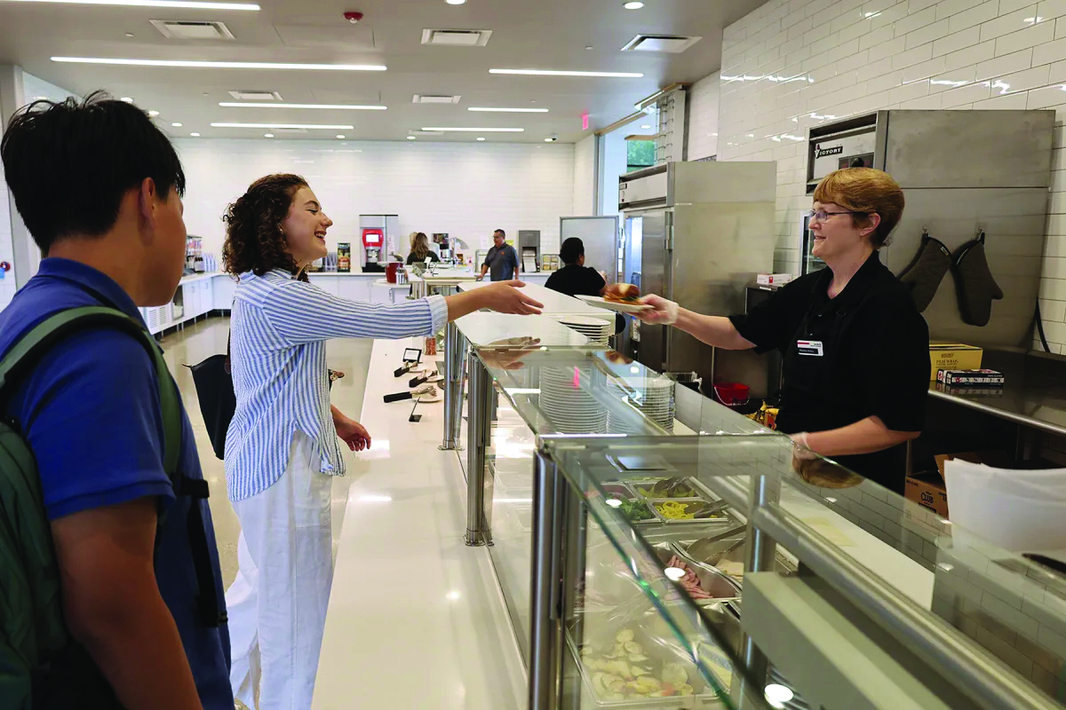 Sodexo employees working in Stu cafeteria. 