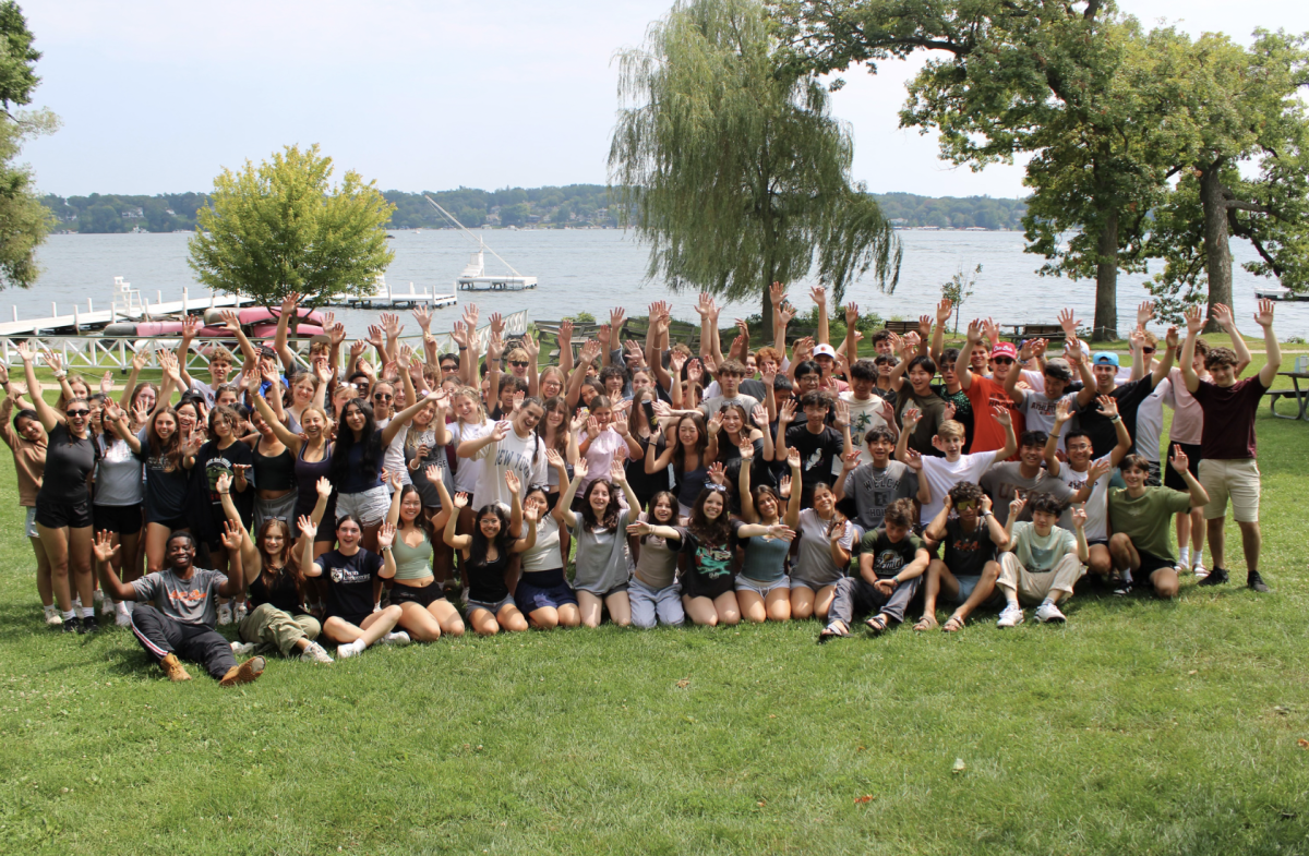 The senior class poses for a group photo.