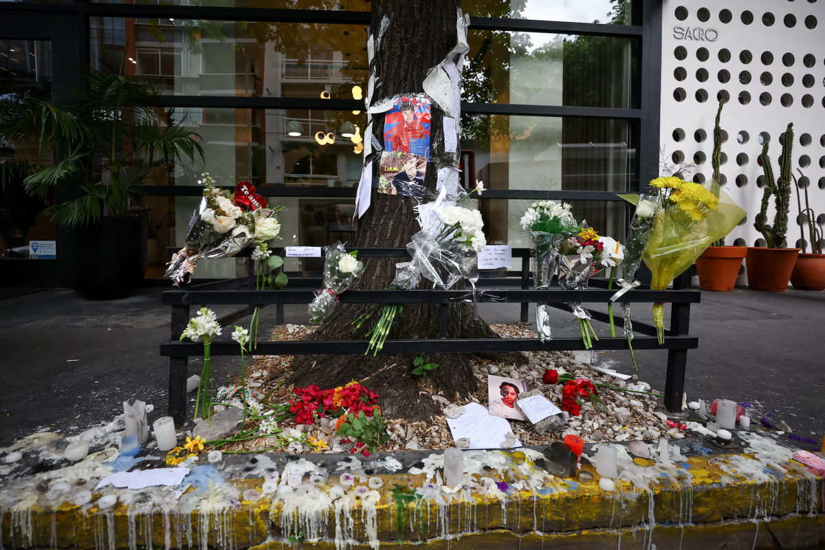 Liam Payne’s memorial stands in front of the hotel he passed away in.