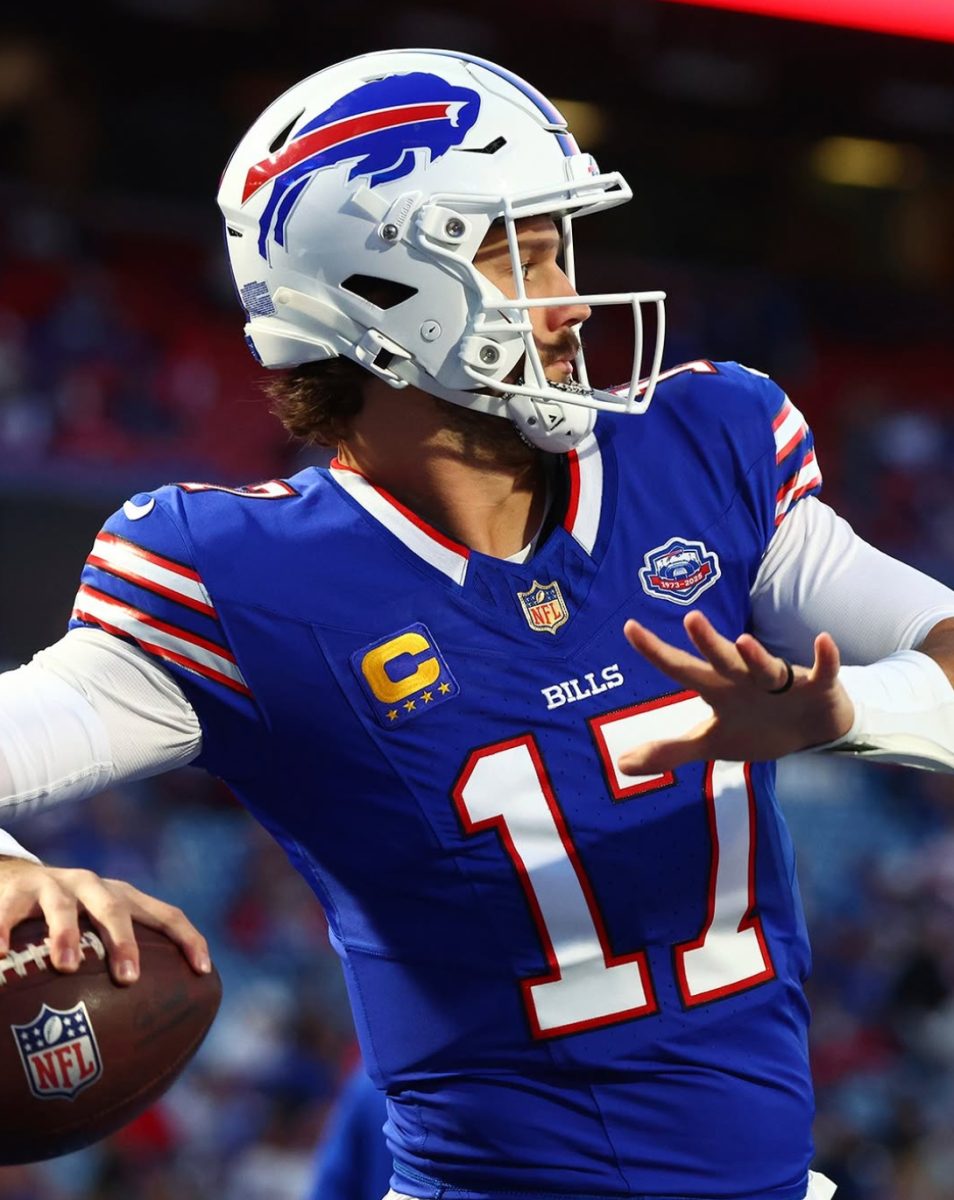 Josh Allen warms up before his week one matchup against the Baltimore Ravens. (Courtesy of @nfl on Instagram )

