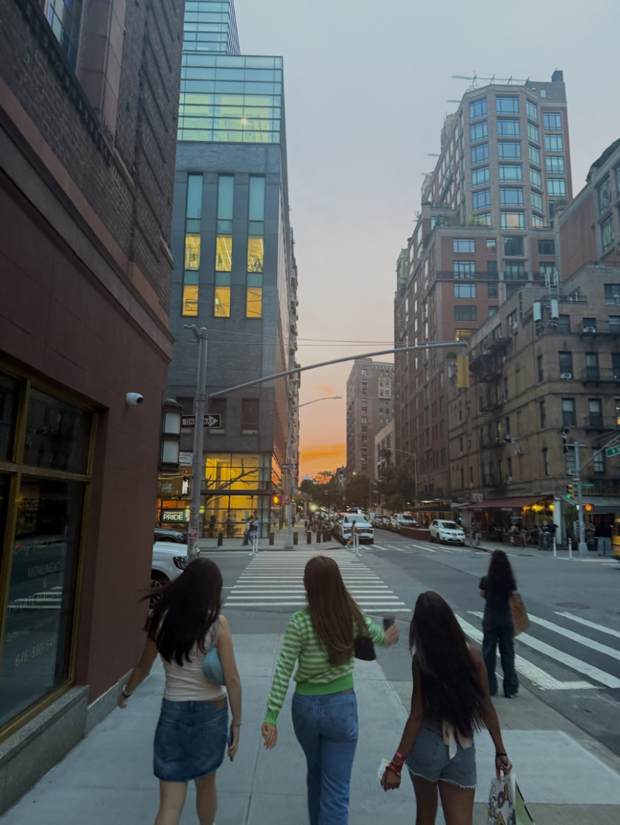 Friends walking to dinner on the Upper West Side