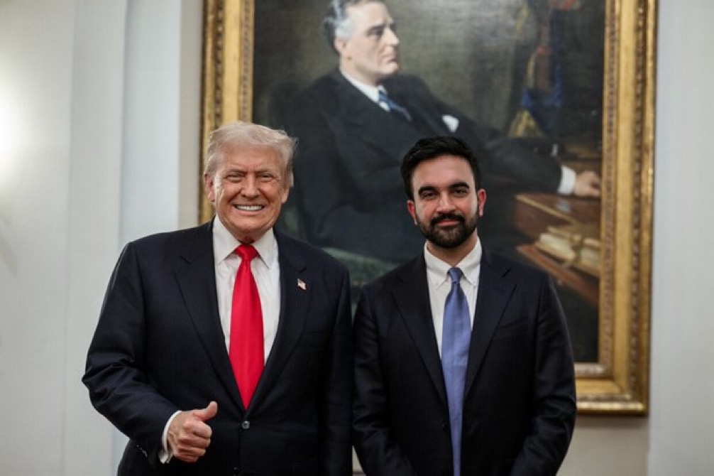President Trump and Mayor-Elect Mamdani pose together in the White House