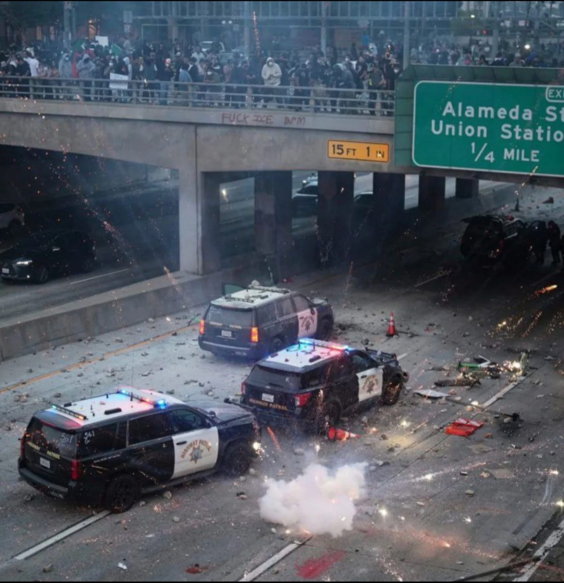 California residents protest ICE in Los Angeles in June 2025. (Courtesy of @alekseidoesstuff on Instagram)
