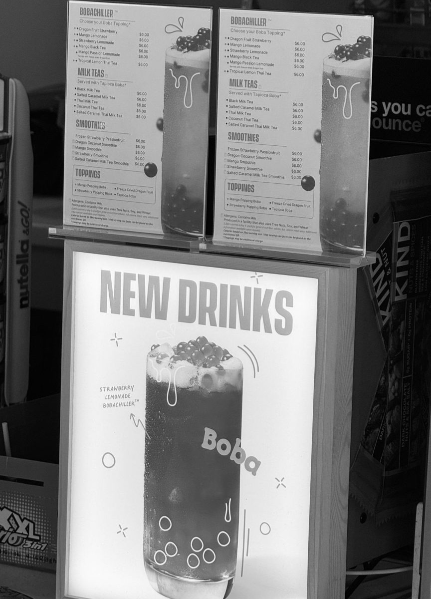 The new beverages menu at the Snack Bar.