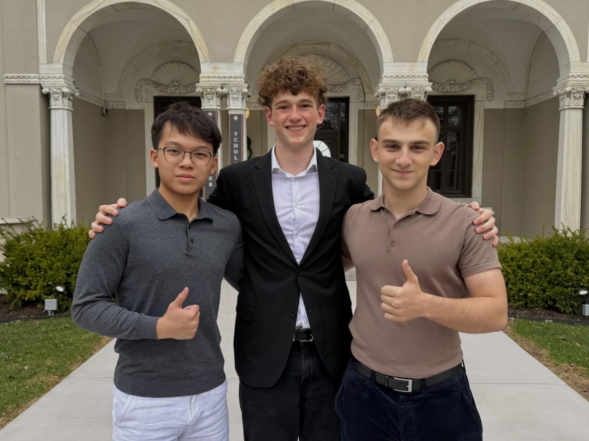 Pictured left to right: David Nguyen '27, Noah Goldfayn '27, Maxim Grinberg '27.