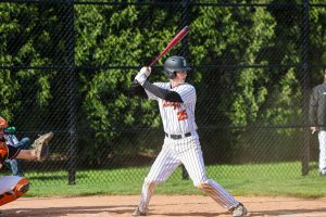 Owen Adrianopoli ‘27 stands ready at the plate during an at bat.